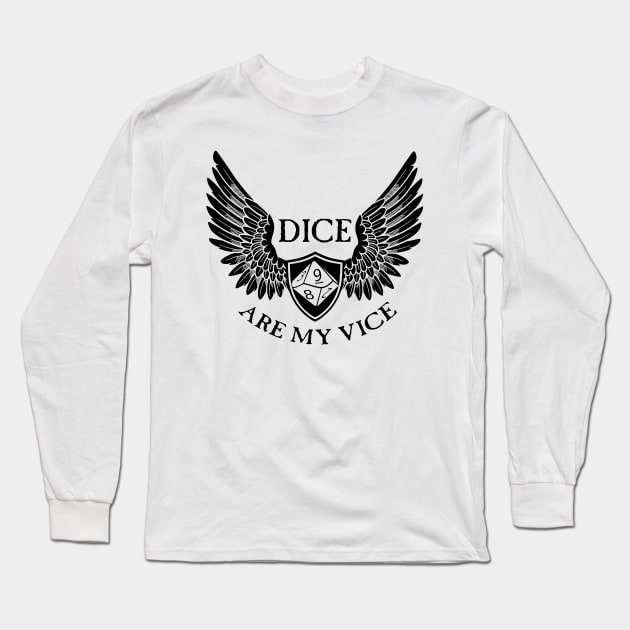 Dice Are My Vice - D10 Black Long Sleeve T-Shirt by SimonBreeze